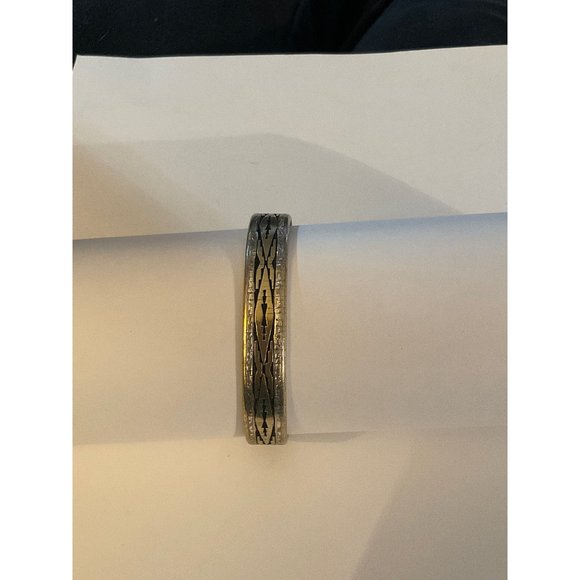Montana Silversmiths Silver and Gold Tone Small Cuff Bracelet Tribal Design - Picture 1 of 7